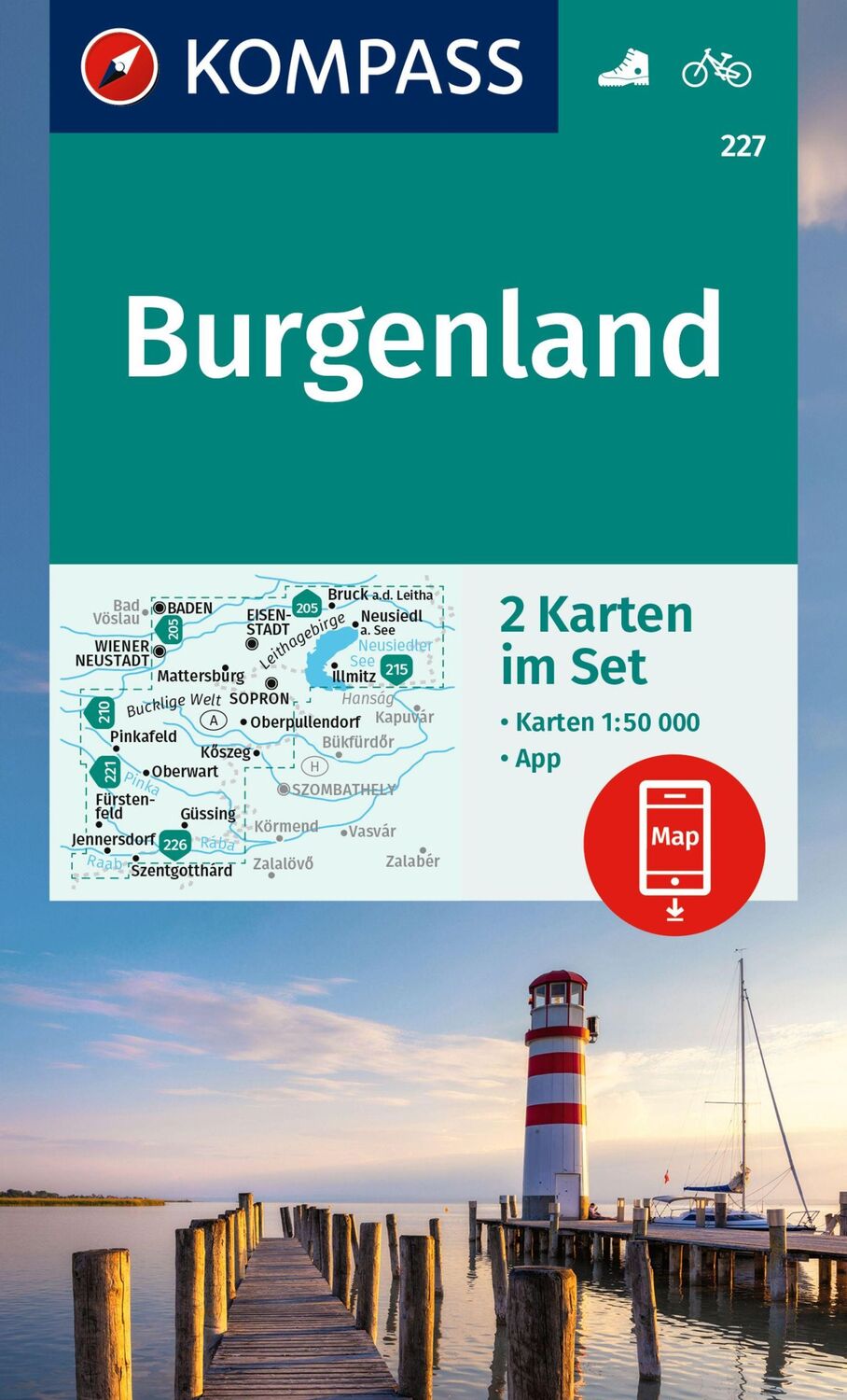 Cover: 9783991540724 | KOMPASS Wanderkarten-Set 227 Burgenland (2 Karten) 1:50.000 | Deutsch