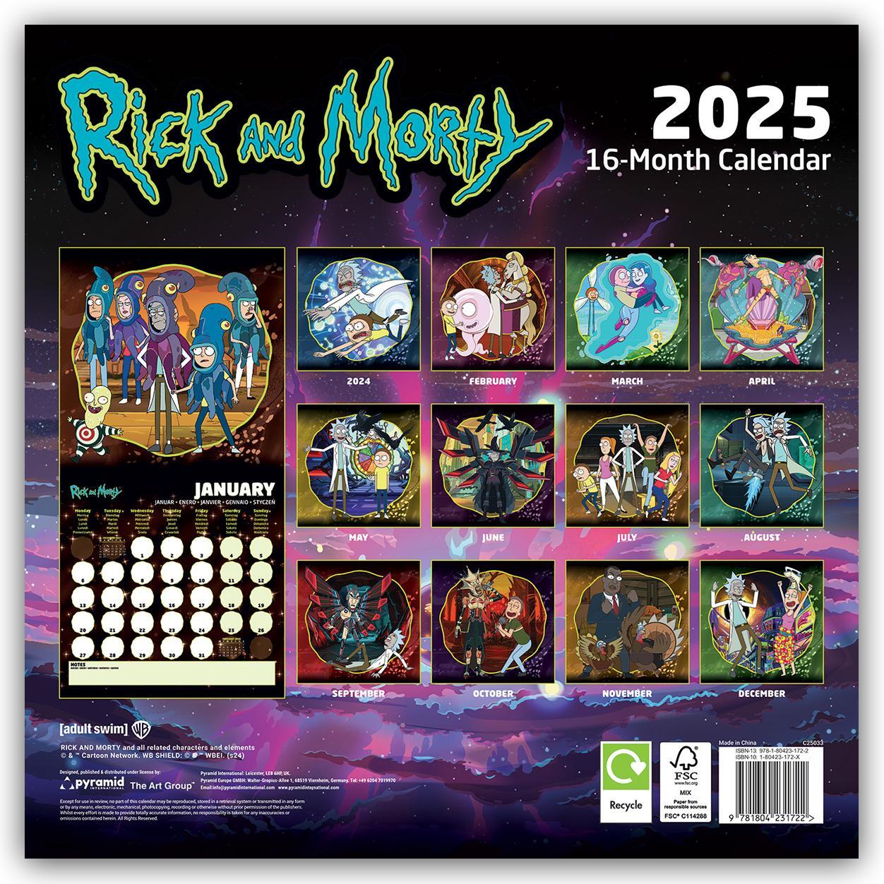 Rückseite: 9781804231722 | Rick and Morty 2025 30X30 Broschürenkalender | Kalender | 28 S. | 2025