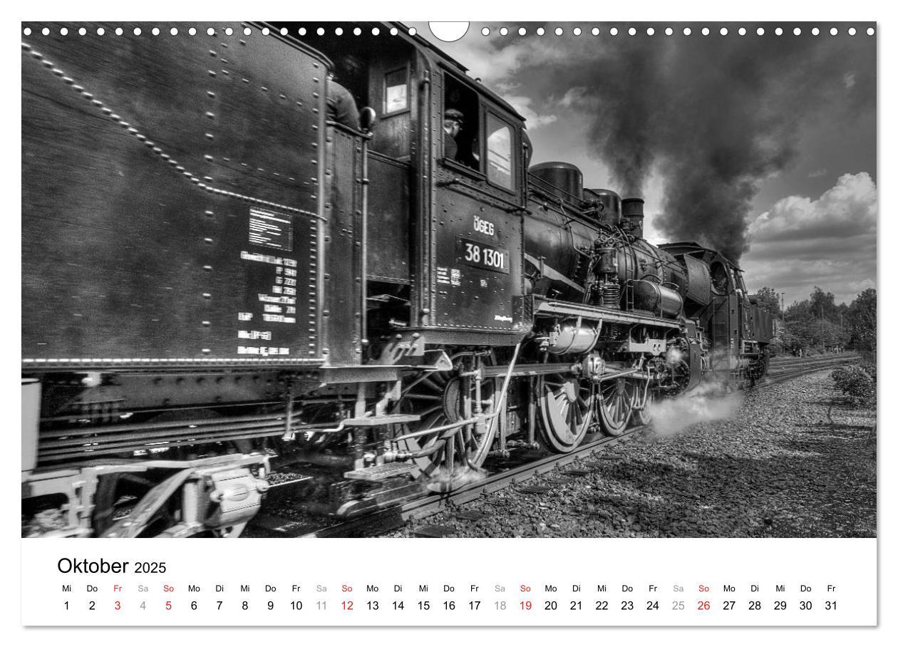 Bild: 9783435375288 | Unter Dampf - Eisenbahnromantik in schwarz-weiß (Wandkalender 2025...