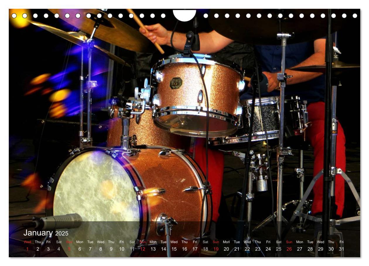 Bild: 9781325953974 | DRUMS ONSTAGE (Wall Calendar 2025 DIN A4 landscape), CALVENDO 12...