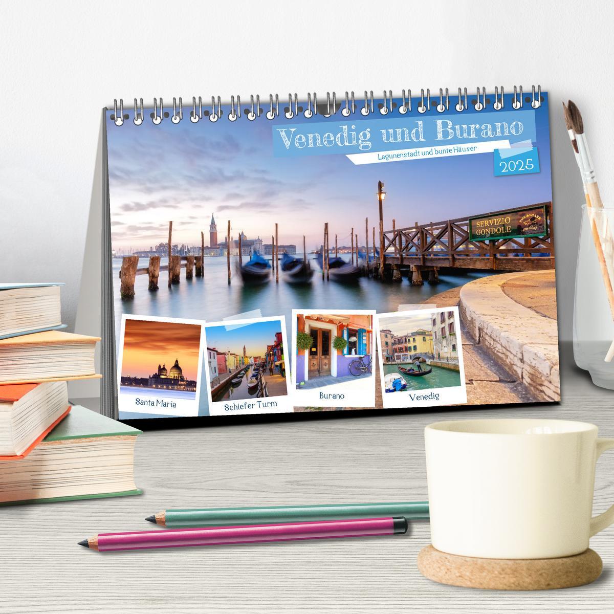 Bild: 9783383952012 | Venedig und Burano - Lagunenstadt und bunte Häuser (Tischkalender...