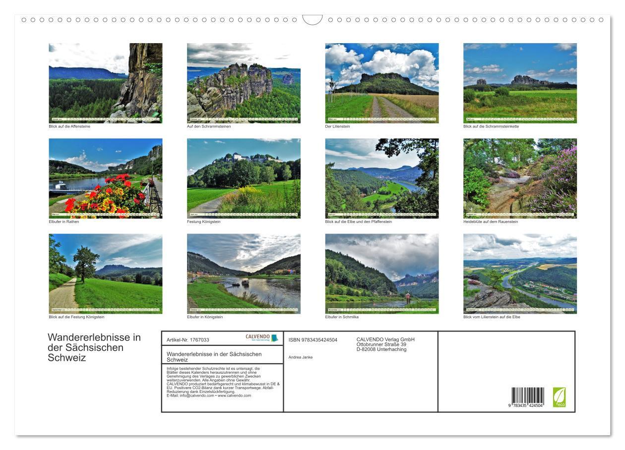 Bild: 9783435424504 | Wandererlebnisse in der Sächsischen Schweiz (Wandkalender 2025 DIN...