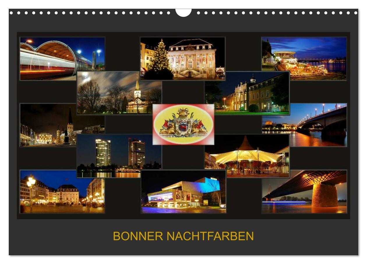 Cover: 9783435829682 | BONNER NACHTFARBEN (Wandkalender 2025 DIN A3 quer), CALVENDO...