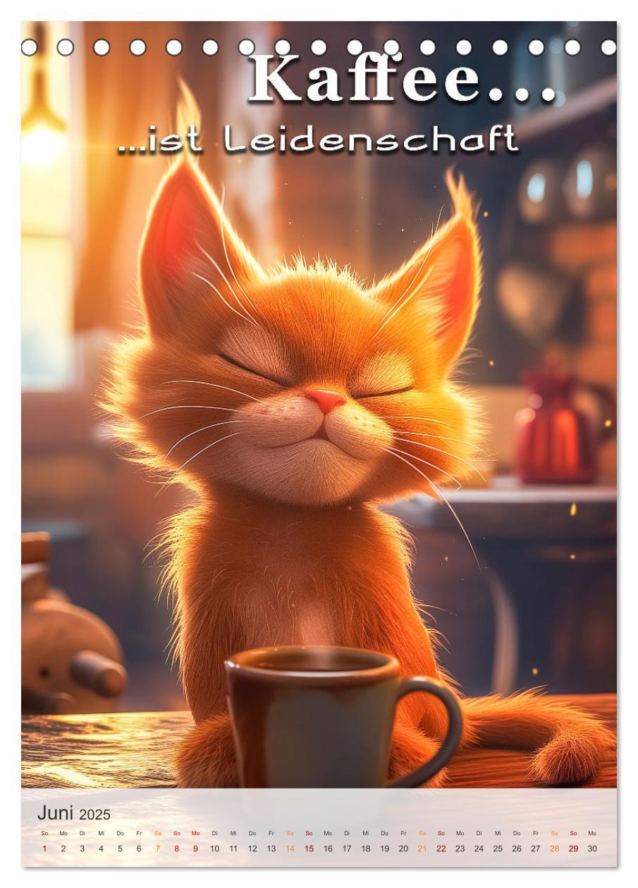 Bild: 9783383773822 | Kaffee-Katzen (Tischkalender 2025 DIN A5 hoch), CALVENDO...