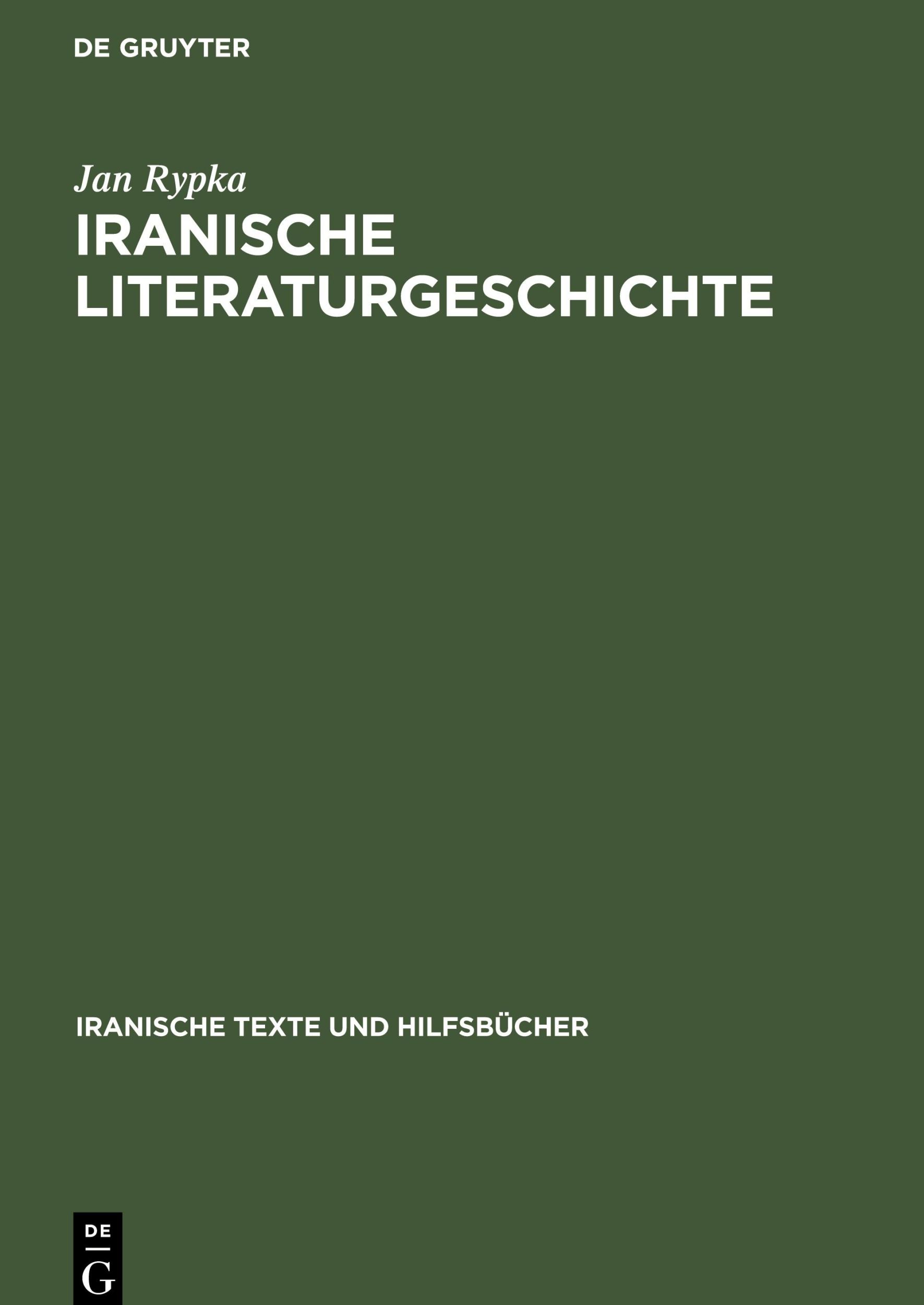 Cover: 9783112612736 | Iranische Literaturgeschichte | Jan Rypka | Buch | Deutsch