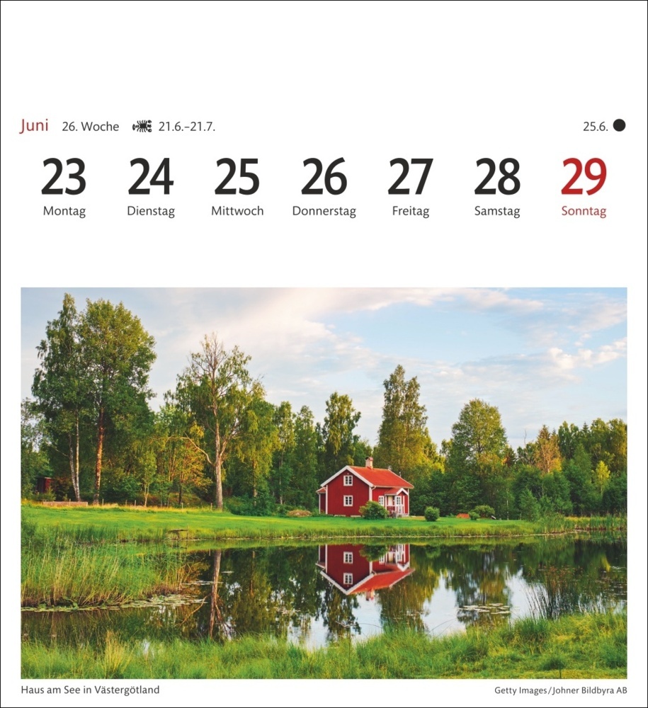 Bild: 9783840033445 | Schweden Sehnsuchtskalender 2025 - Wochenkalender mit 53 Postkarten