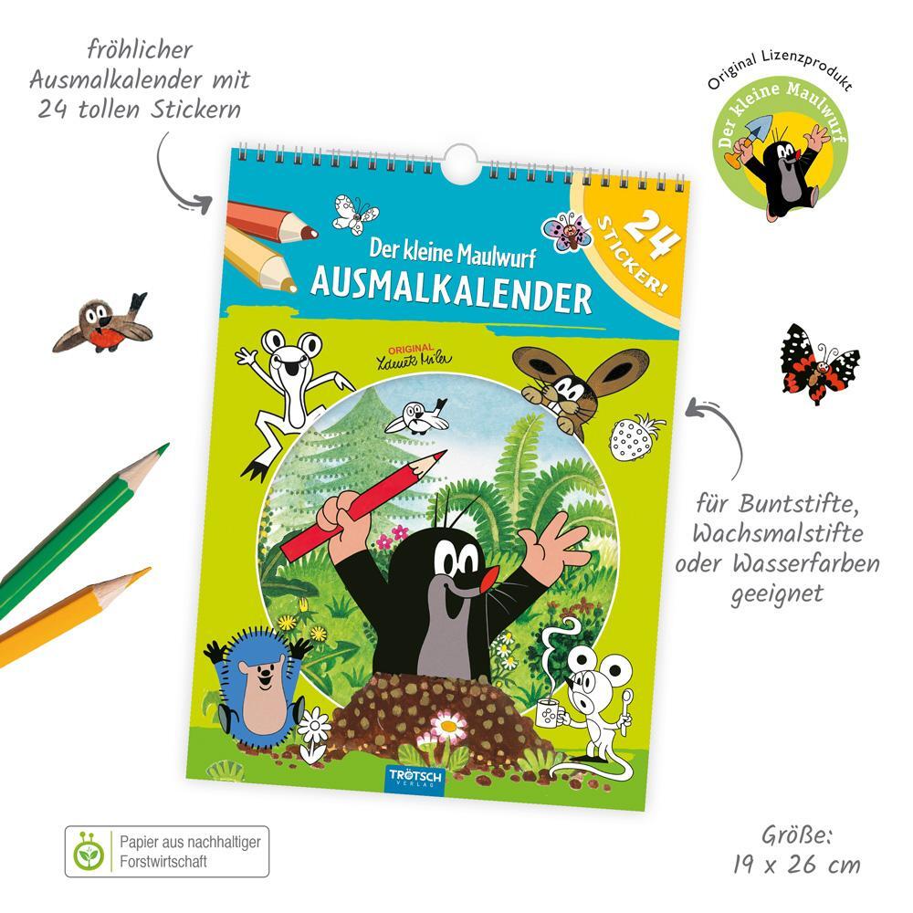 Bild: 9783965529380 | Trötsch Ausmalkalender immerwährend Der kleine Maulwurf | KG | 26 S.