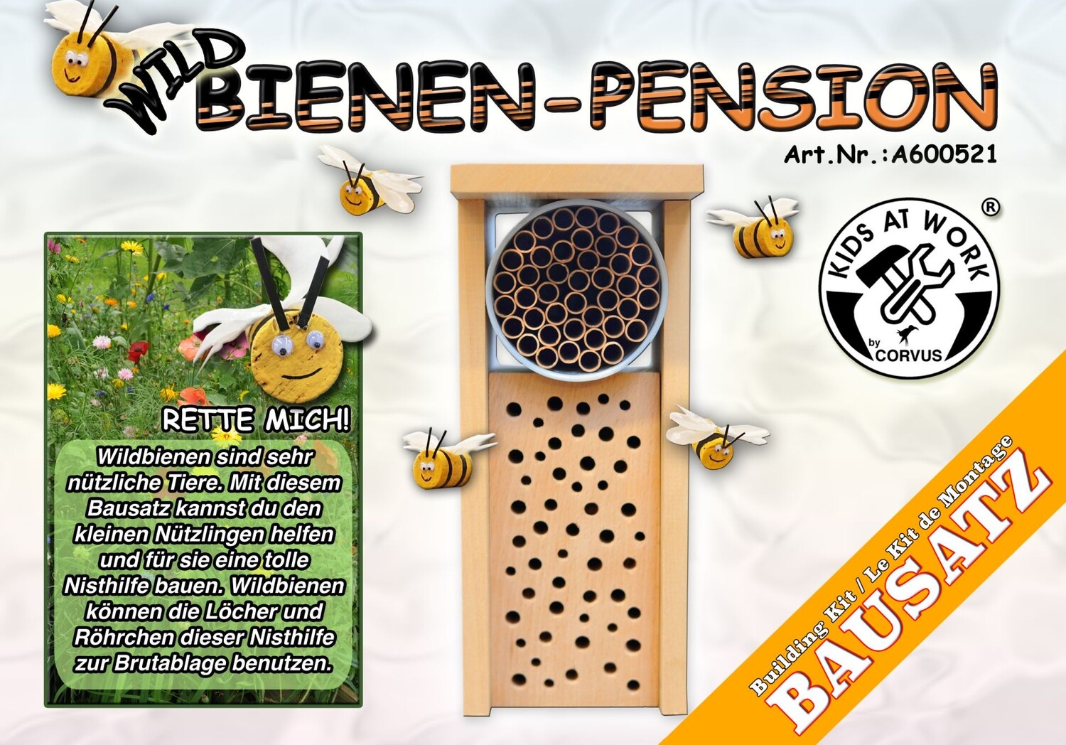 Cover: 4047542605214 | Corvus A600521 - Kids at work, Bienen-Pension, Insektenhotel, Bausatz