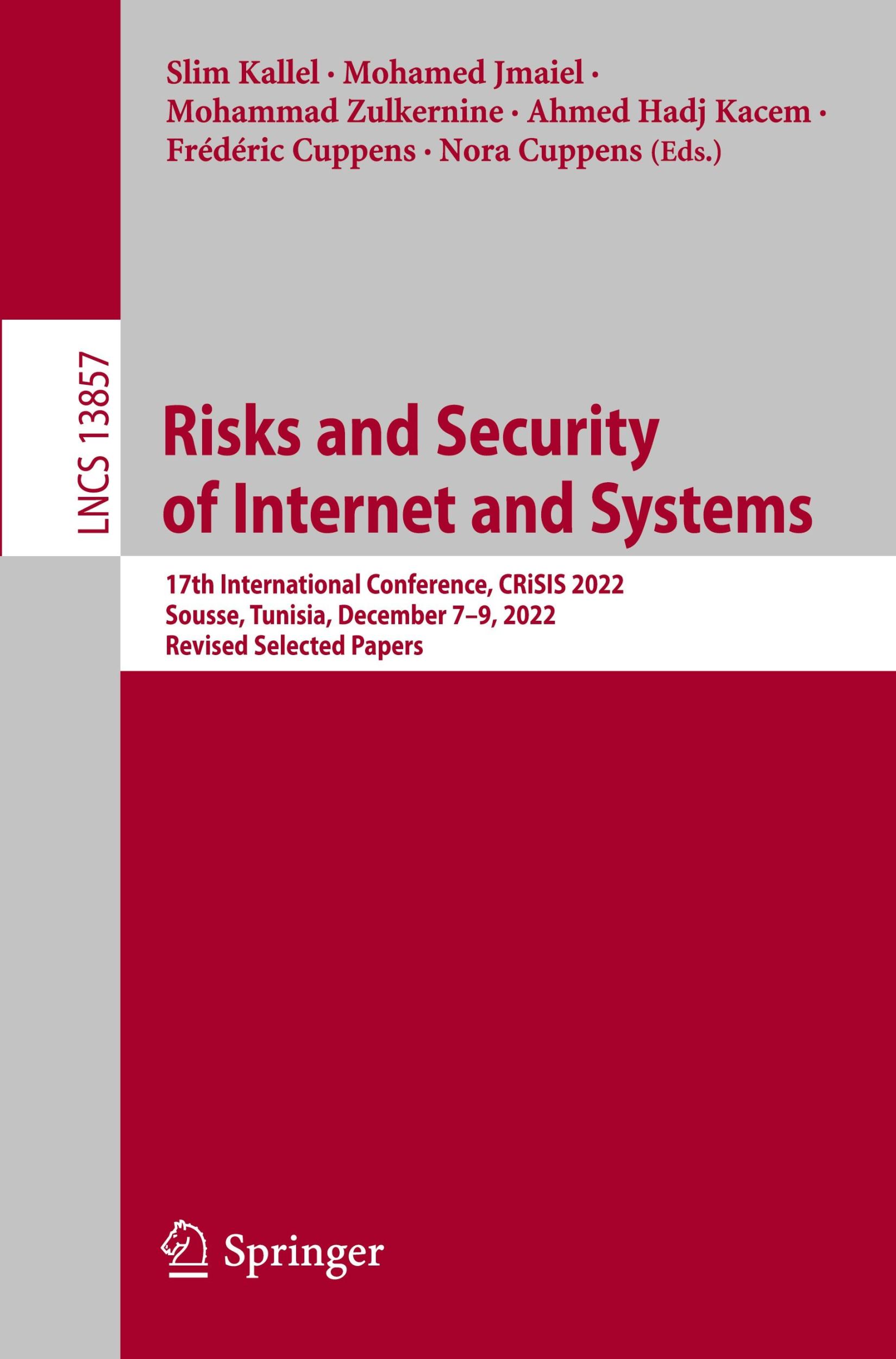 Cover: 9783031311079 | Risks and Security of Internet and Systems | Slim Kallel (u. a.) | xii