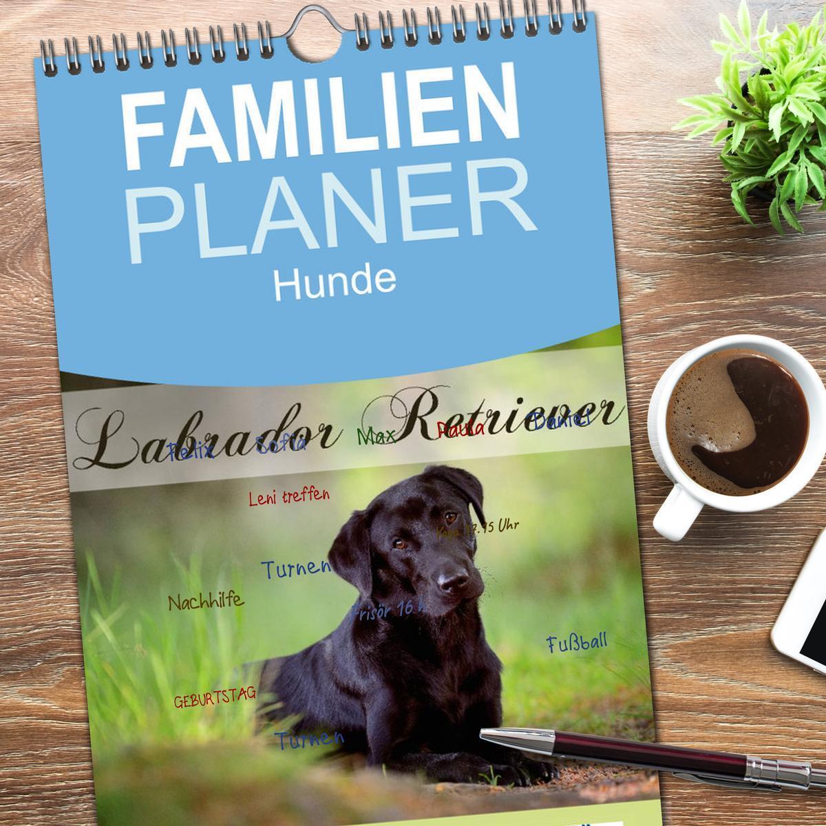 Bild: 9783457124079 | Familienplaner 2025 - Labrador Retriever mit 5 Spalten...