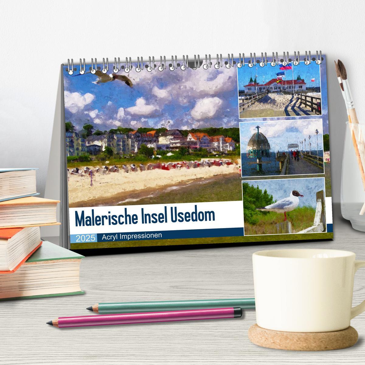 Bild: 9783435028306 | Malerische Insel Usedom - Acryl Impressionen (Tischkalender 2025...