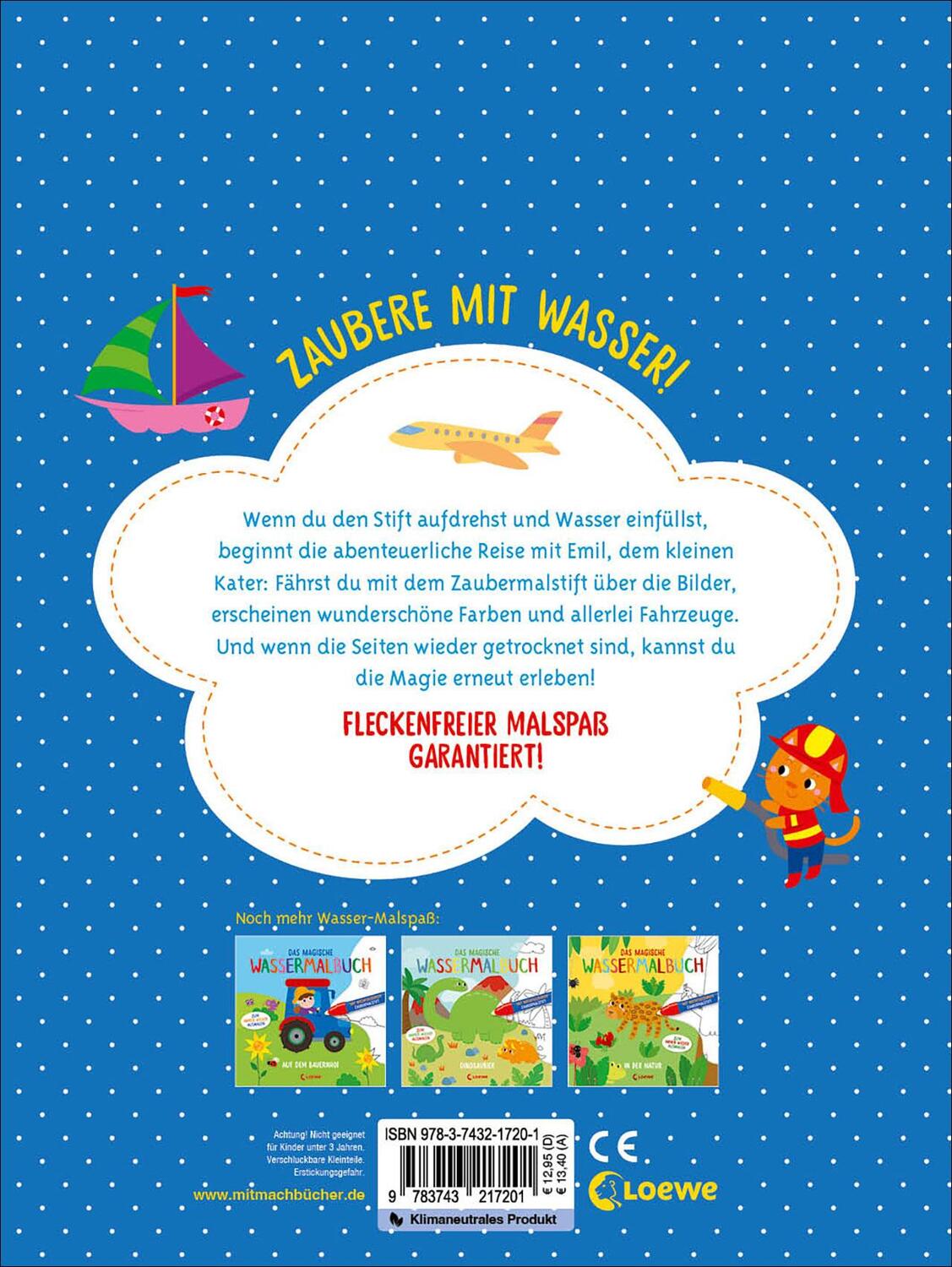 Rückseite: 9783743217201 | Das magische Wassermalbuch - Fahrzeuge | Loewe Kreativ | Taschenbuch