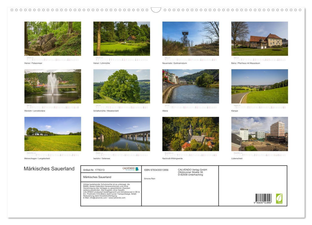 Bild: 9783435513956 | Märkisches Sauerland (Wandkalender 2025 DIN A2 quer), CALVENDO...