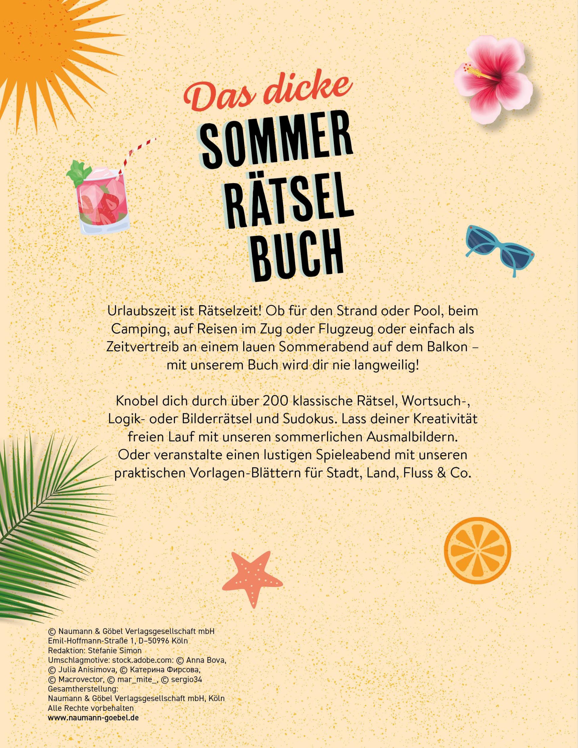 Rückseite: 9783625197232 | Das dicke Sommer-Rätselbuch | Taschenbuch | 192 S. | Deutsch | 2025