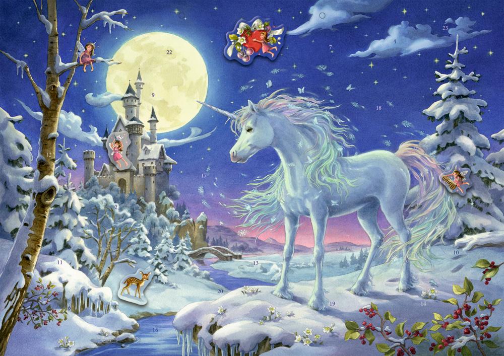 Cover: 4050003953366 | Sticker-Adventskalender - Einhorn im Zauberwald | Ute Simon | Kalender