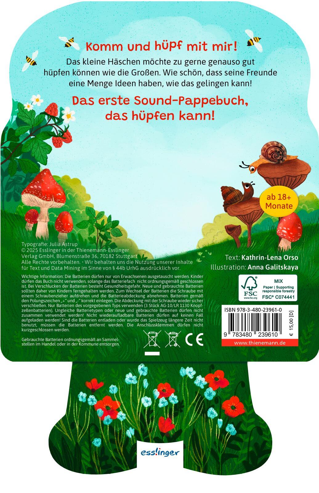 Rückseite: 9783480239610 | Mein Hüpf-Sound-Buch: Hüpf, Häschen, hüpf! | Kathrin Lena Orso | Buch