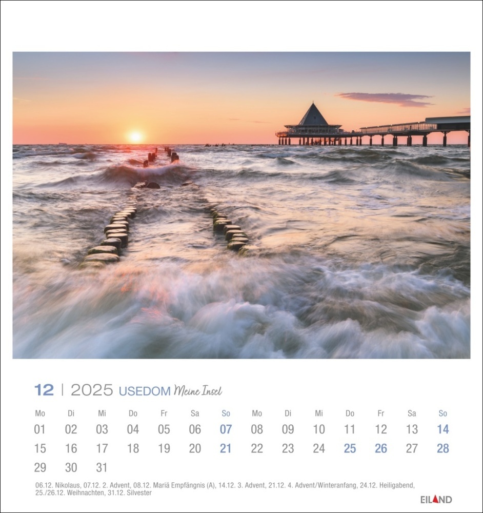 Bild: 9783964023377 | Usedom Postkartenkalender 2025 - Meine Insel | Eiland | Kalender