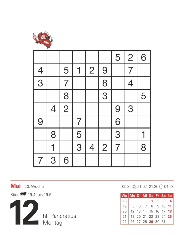 Bild: 9783840033926 | Sudoku Tagesabreißkalender 2025 - Das Kult-Rätsel aus Japan | Krüger