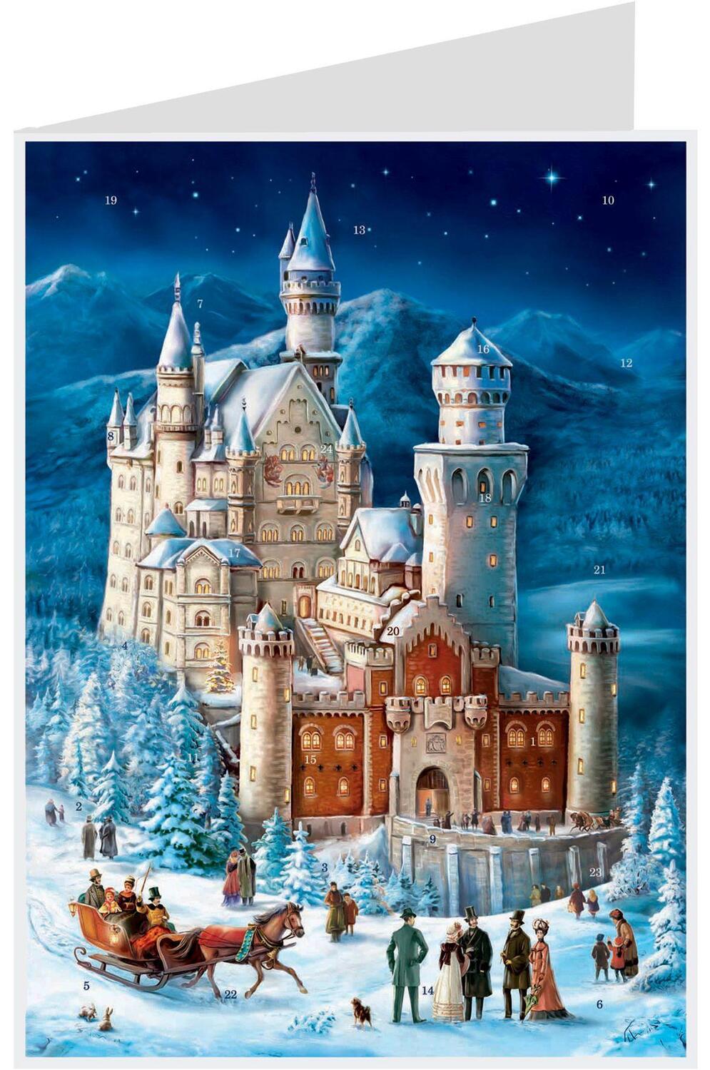 Cover: 4025985043244 | Postkarten- Adventskalender "Neuschwanstein" | Papier-Adventskalender