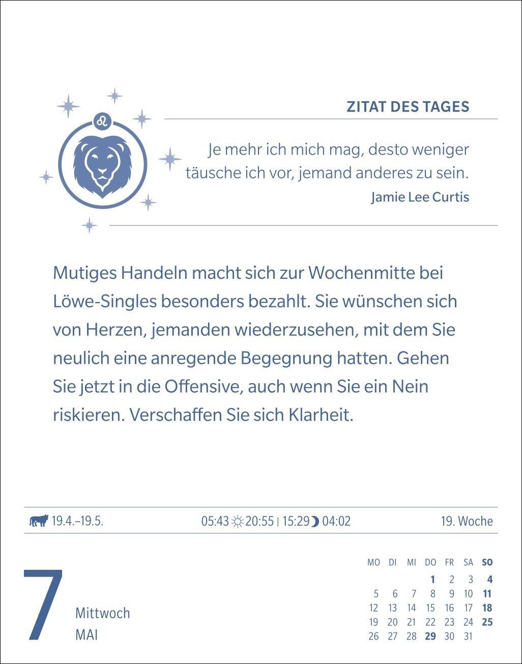 Bild: 9783840033711 | Löwe Sternzeichenkalender 2025 - Tagesabreißkalender - Ihr Horoskop...