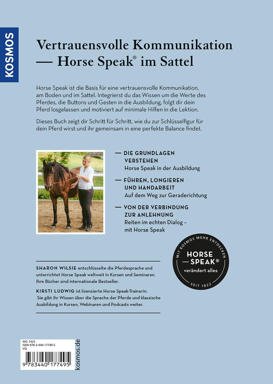 Rückseite: 9783440177495 | Horse Speak - Die Basis für feines Reiten | Kirsti Ludwig (u. a.)