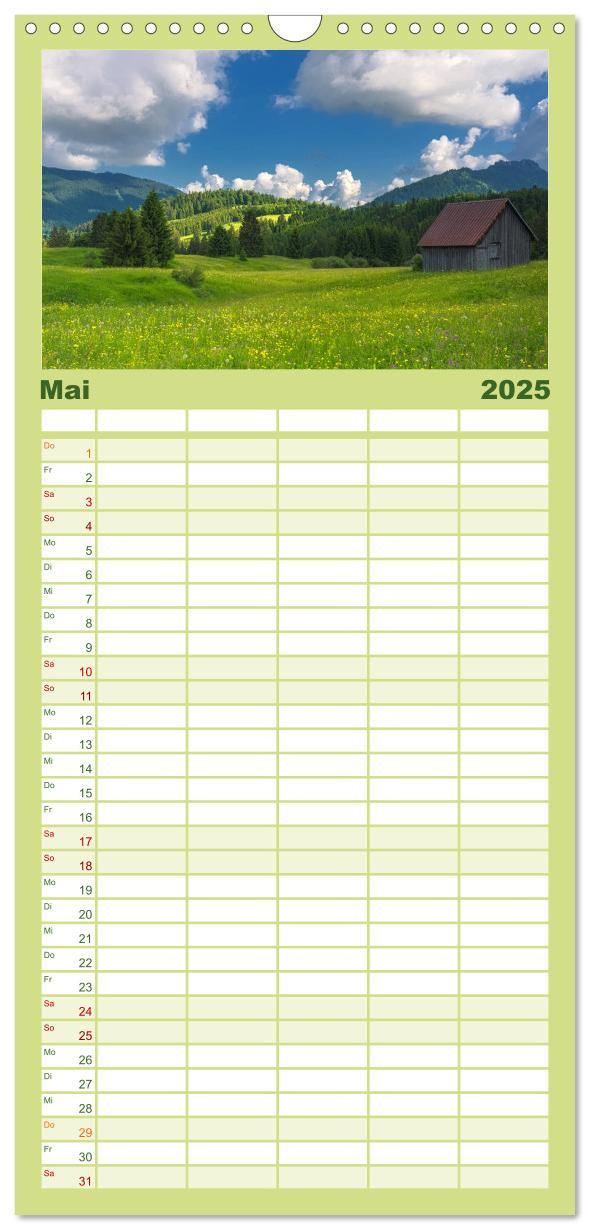 Bild: 9783457115176 | Familienplaner 2025 - Bergwelten mit 5 Spalten (Wandkalender, 21 x...