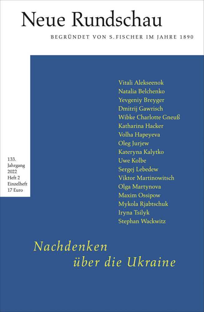 Cover: 9783108091637 | Neue Rundschau 2022/2 | Nachdenken über die Ukraine | Balmes (u. a.)