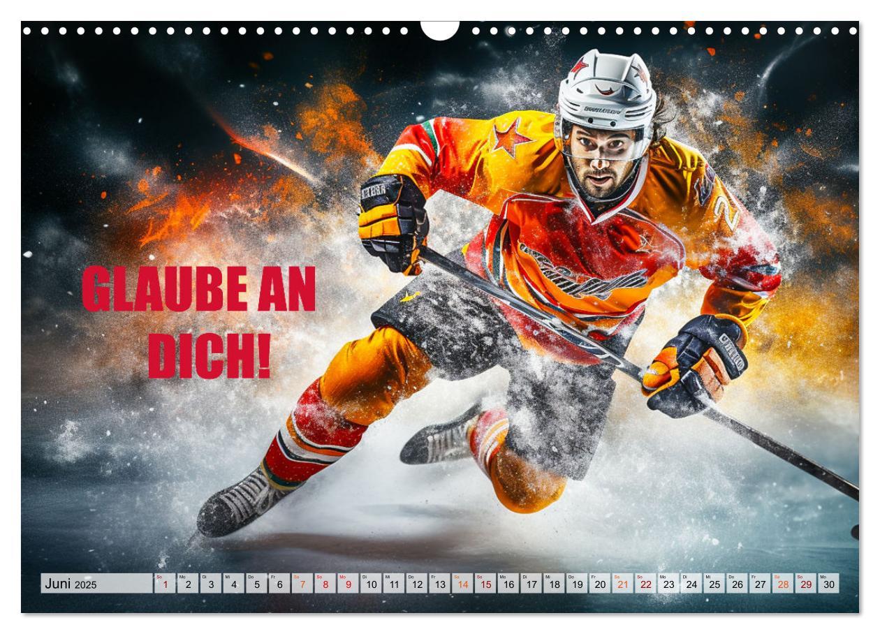 Bild: 9783383862304 | Eishockey und positive Gedanken (Wandkalender 2025 DIN A3 quer),...