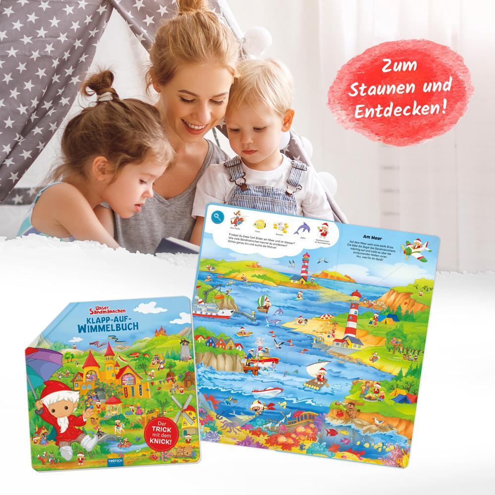 Bild: 9783988021663 | Trötsch Unser Sandmännchen Klapp-auf-Wimmelbuch Pappenbuch | KG | Buch