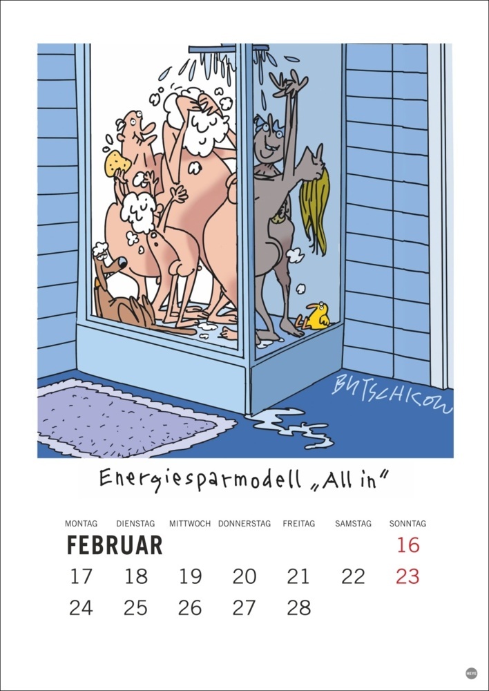 Bild: 9783756408665 | Peter Butschkow: Cartoon-Kracher Halbmonatskalender 2025 | Butschkow