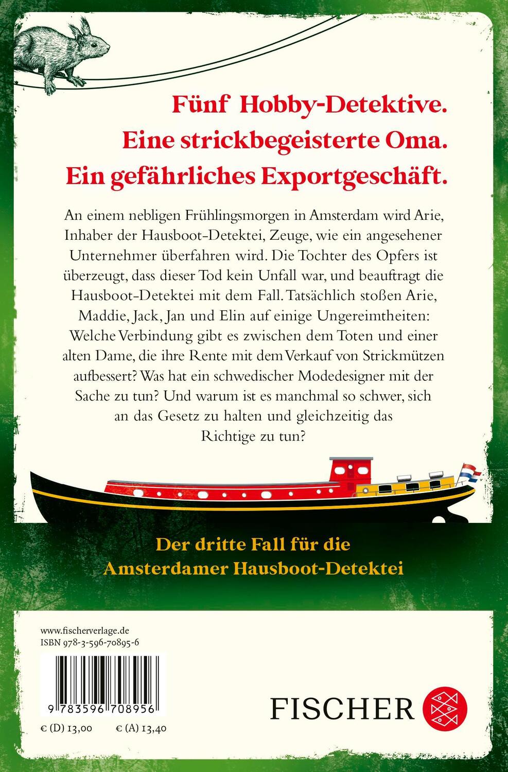 Rückseite: 9783596708956 | Die Hausboot-Detektei - Tödlicher Stoff | Amy Achterop | Taschenbuch