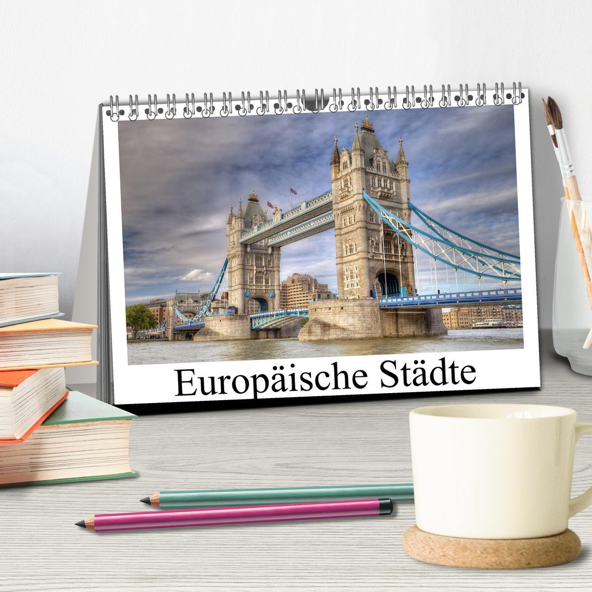 Bild: 9783435710041 | Europäische Städte (Tischkalender 2025 DIN A5 quer), CALVENDO...