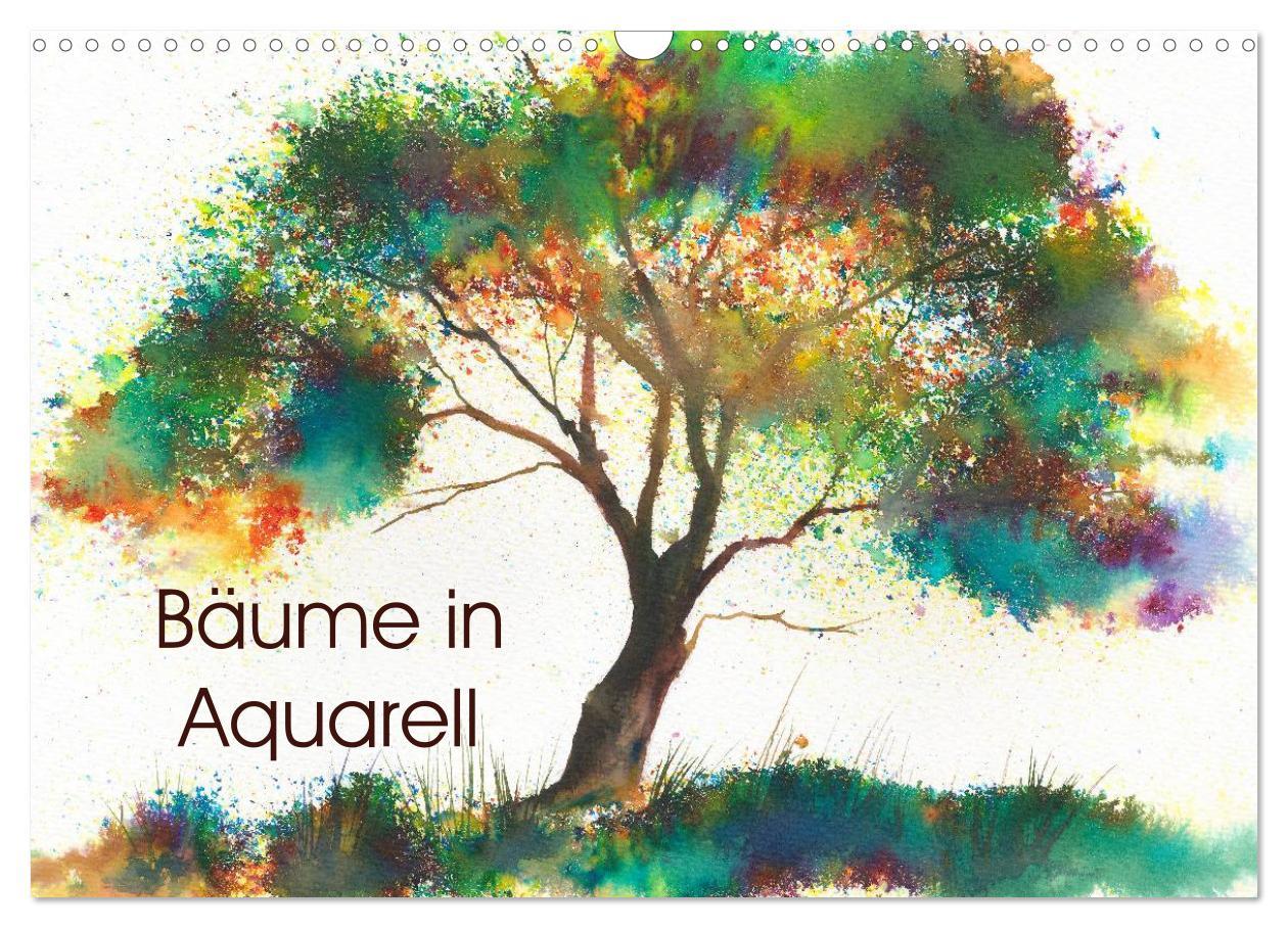 Cover: 9783435495566 | Bäume in Aquarell (Wandkalender 2025 DIN A3 quer), CALVENDO...