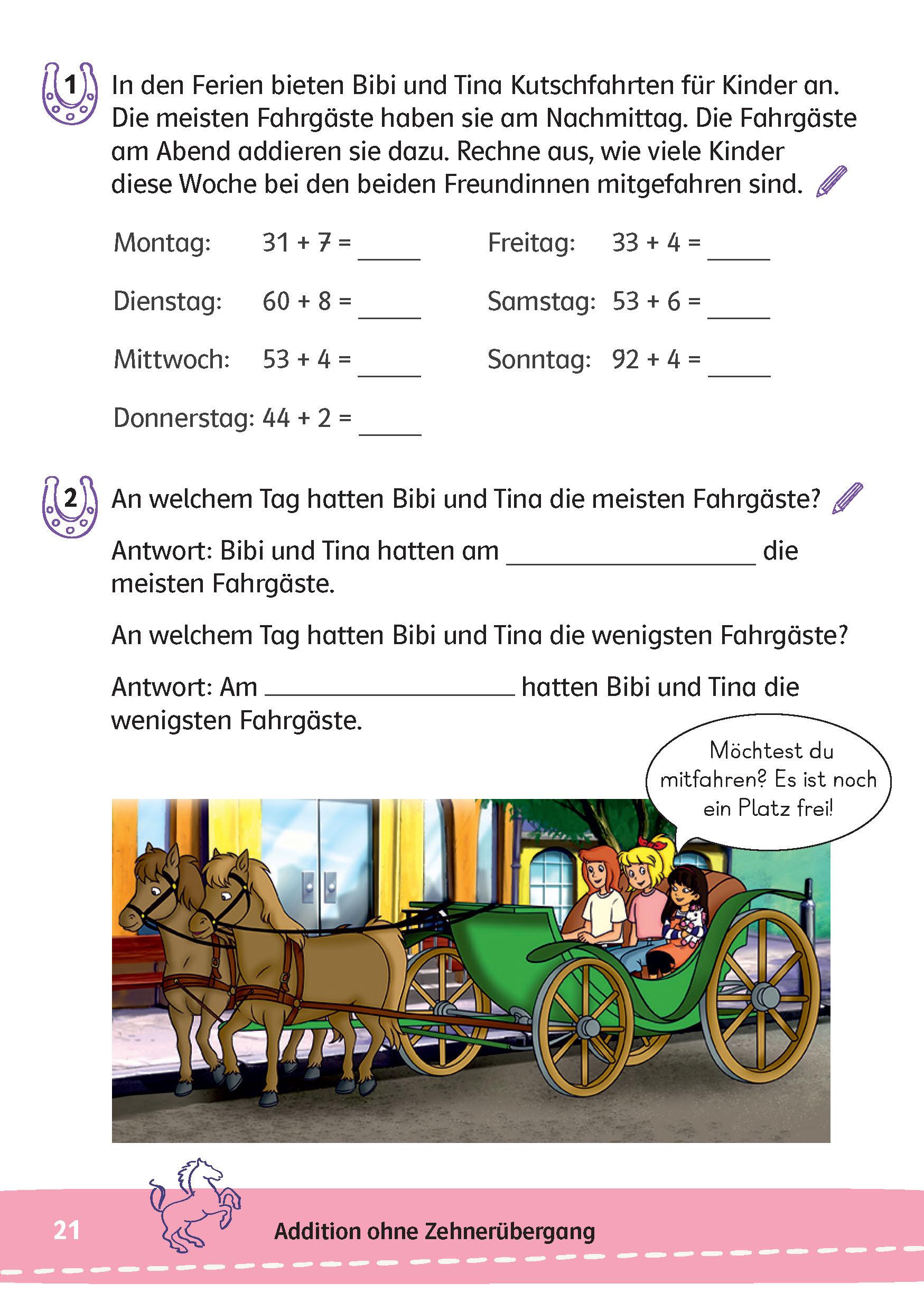 Bild: 9783129498064 | Bibi &amp; Tina: Mein Lernrätsel-Block Mathematik für die 2. Klasse | Buch