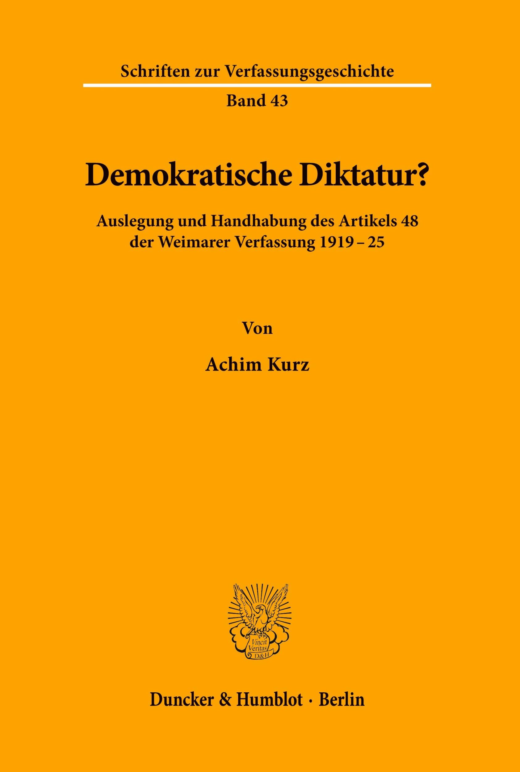 Cover: 9783428073344 | Demokratische Diktatur? | Achim Kurz | Taschenbuch | Paperback | 1992