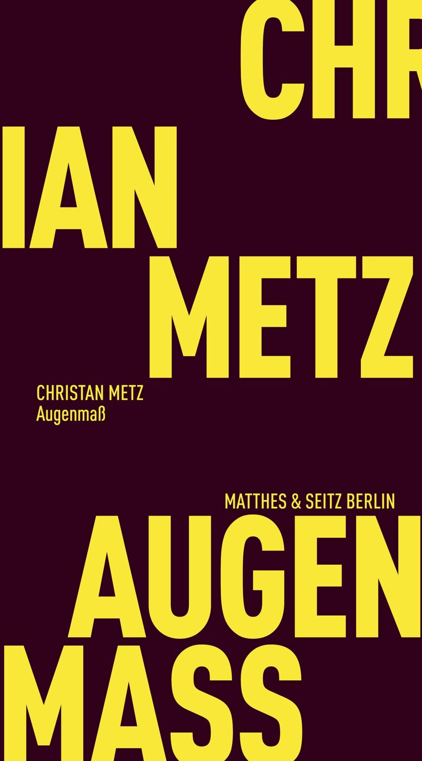 Cover: 9783751830270 | Augenmaß | Christian Metz | Taschenbuch | Fröhliche Wissenschaft