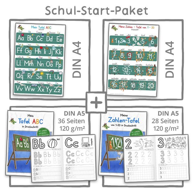 Cover: 9783968400815 | Mein Schul-Start-Paket, 2 Lernposter DIN A4 + 2 Schreiblernhefte