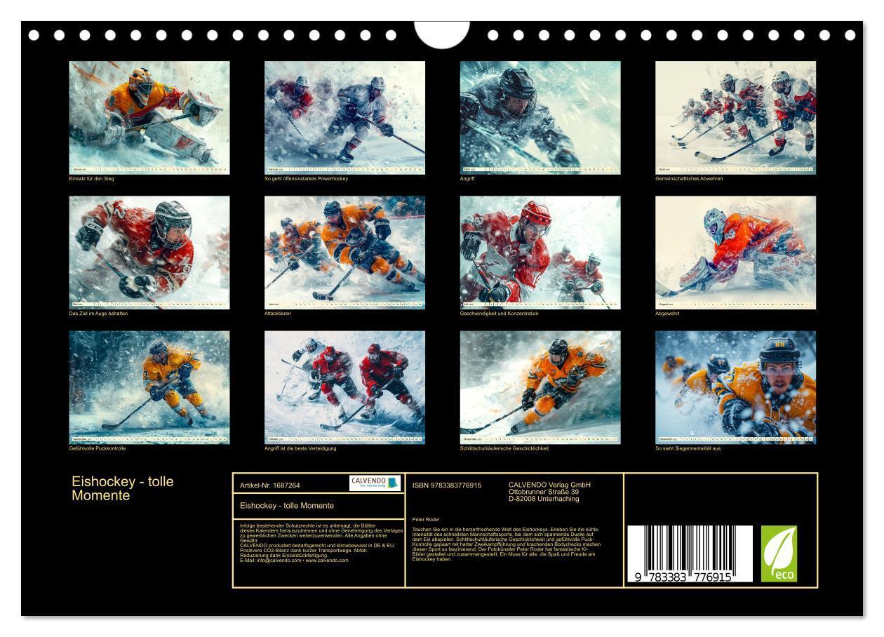 Bild: 9783383776915 | Eishockey - tolle Momente (Wandkalender 2025 DIN A4 quer), CALVENDO...