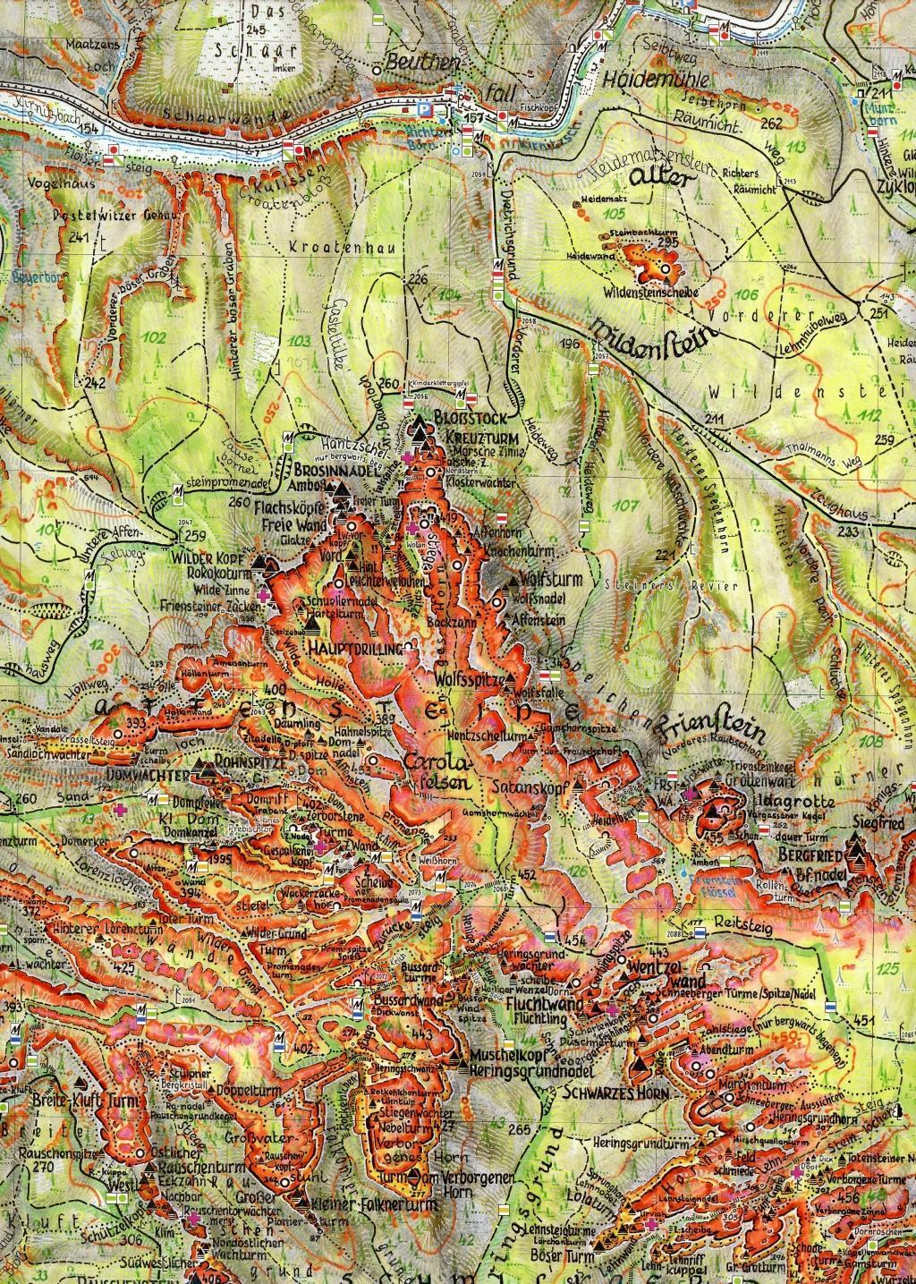 Bild: 9783910181014 | Schrammsteine·Affensteine 1 : 10 000 | Rolf Böhm | (Land-)Karte | 2015