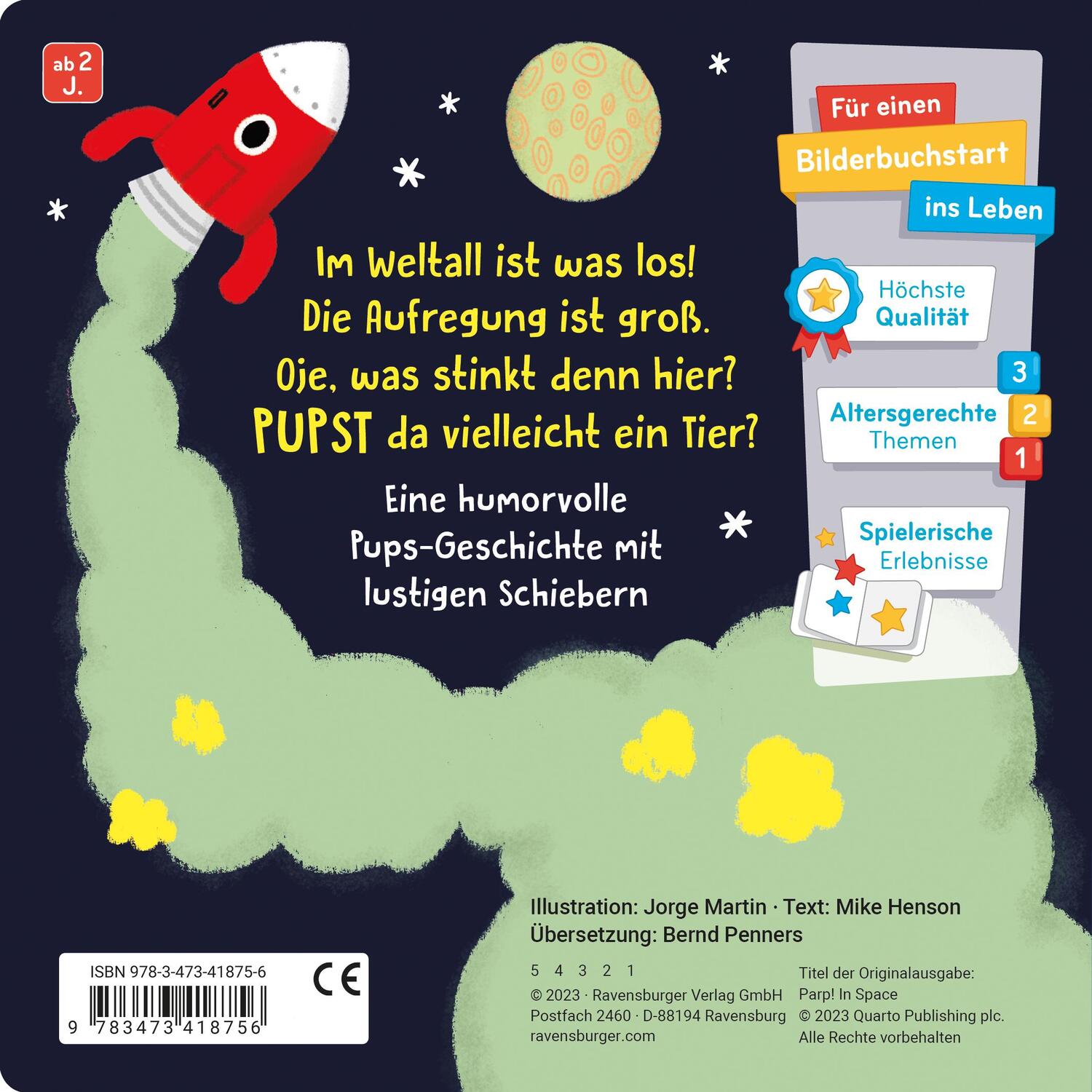 Rückseite: 9783473418756 | Pups im All! Wer war's? | Mike Henson | Buch | 24 S. | Deutsch | 2023