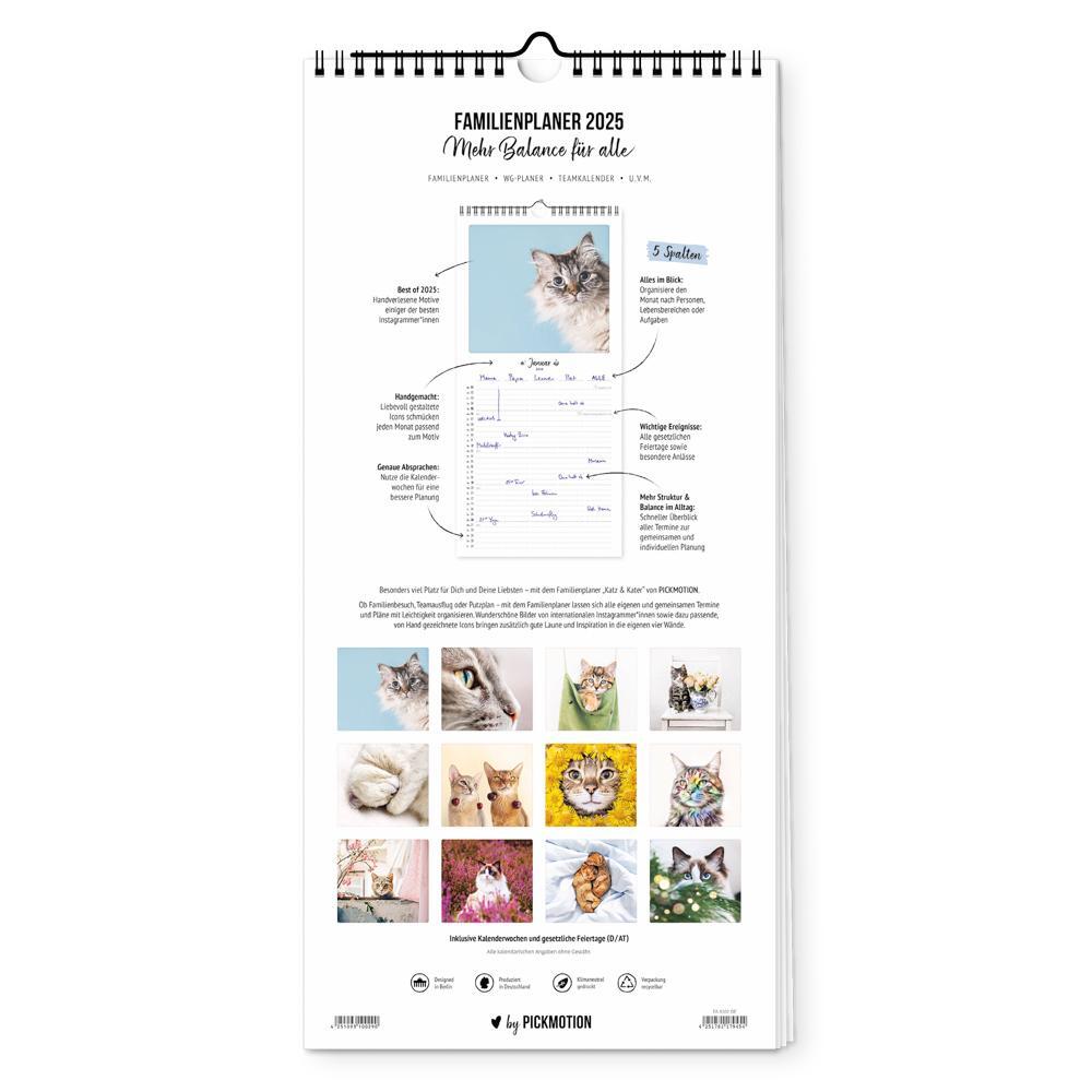 Bild: 4251781179454 | Familienplaner 2025 - Katz &amp; Kater | 5 Spalten | Pickmotion | Kalender