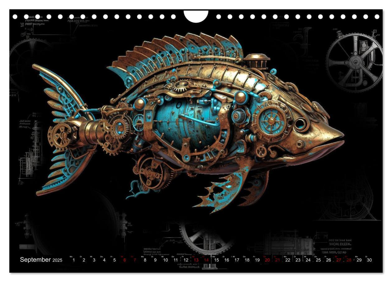 Bild: 9783383865404 | Mechanische Steampunk Tierwelt (Wandkalender 2025 DIN A4 quer),...