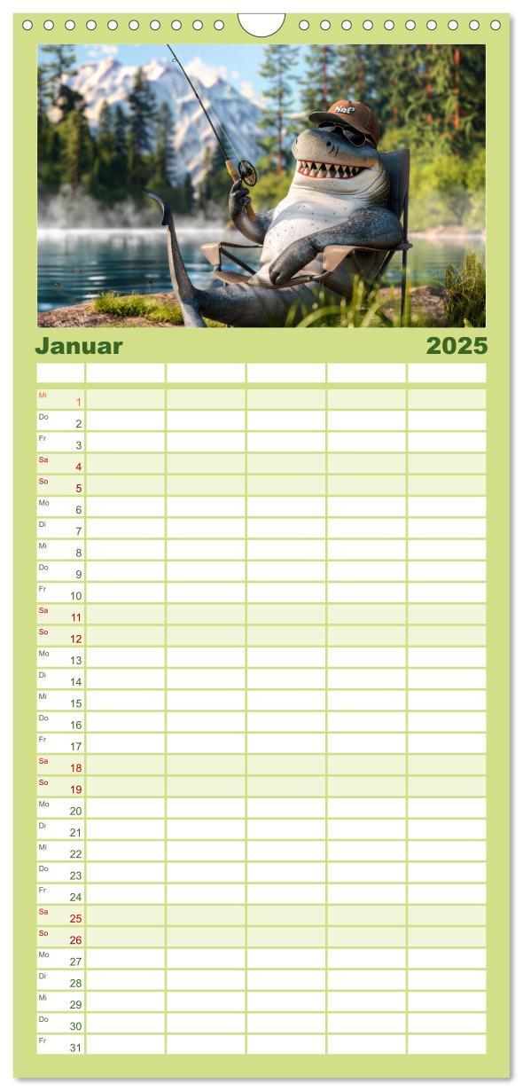 Bild: 9783457192559 | Familienplaner 2025 - Der tierisch lustige Angler-Kalender mit 5...