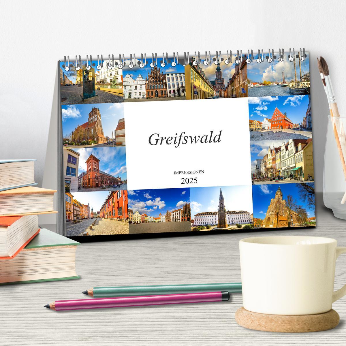 Bild: 9783435240166 | Greifswald Impressionen (Tischkalender 2025 DIN A5 quer), CALVENDO...