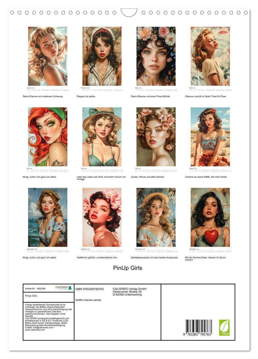 Bild: 9783383795763 | PinUp Girls (Wandkalender 2025 DIN A3 hoch), CALVENDO Monatskalender