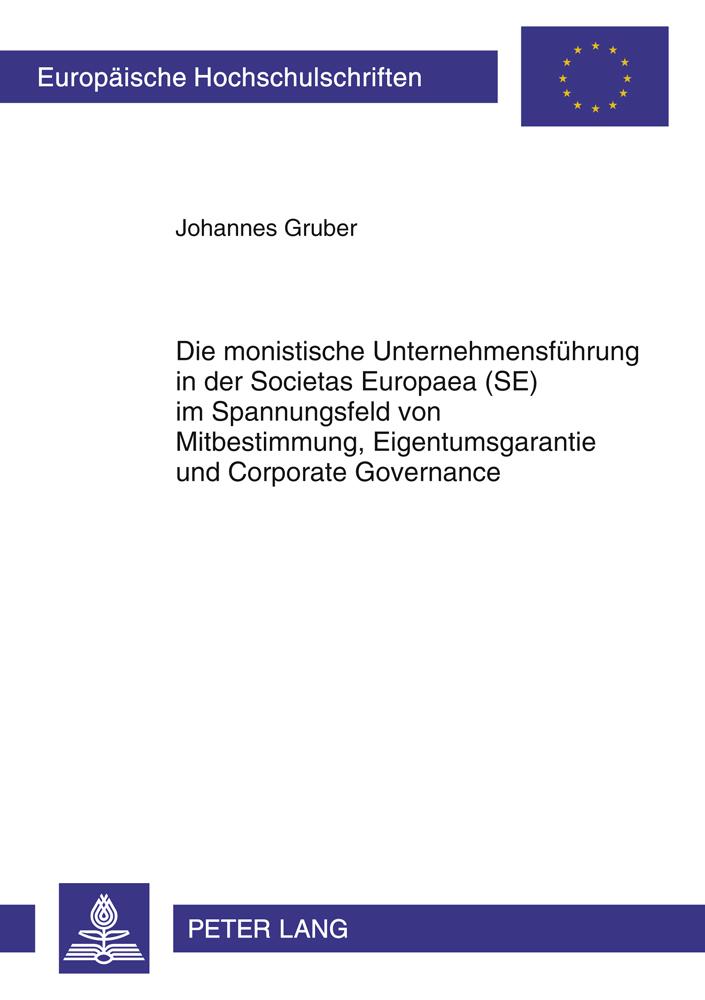 Cover: 9783631615164 | Die monistische Unternehmensführung in der Societas Europaea (SE)...