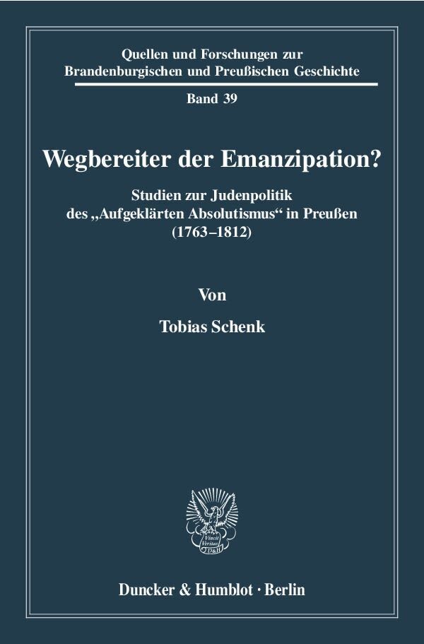 Cover: 9783428130900 | Wegbereiter der Emanzipation? | Tobias Schenk | Taschenbuch | 757 S.