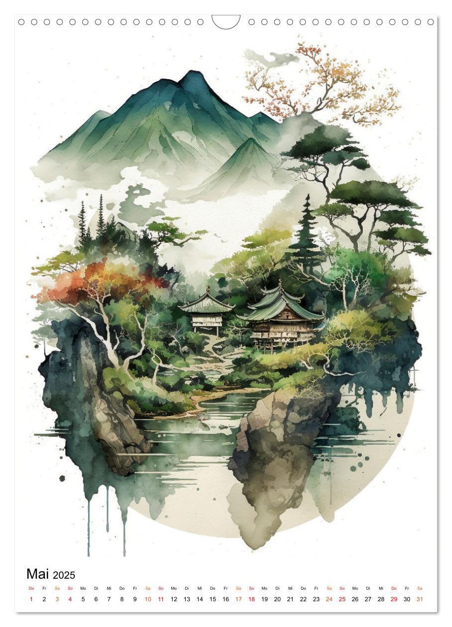 Bild: 9783435879748 | China - Aquarellmalerei (Wandkalender 2025 DIN A3 hoch), CALVENDO...