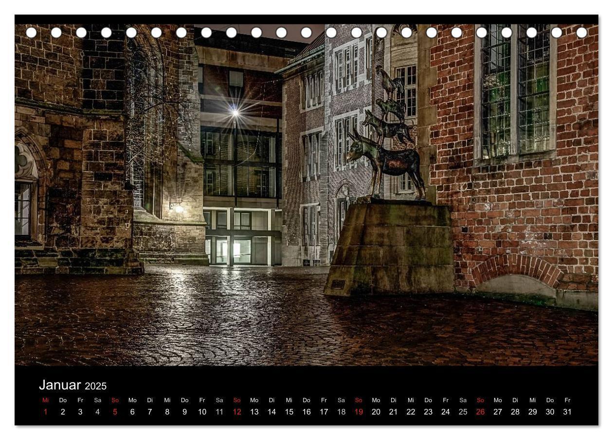 Bild: 9783435723485 | Bremen bei Nacht (Tischkalender 2025 DIN A5 quer), CALVENDO...