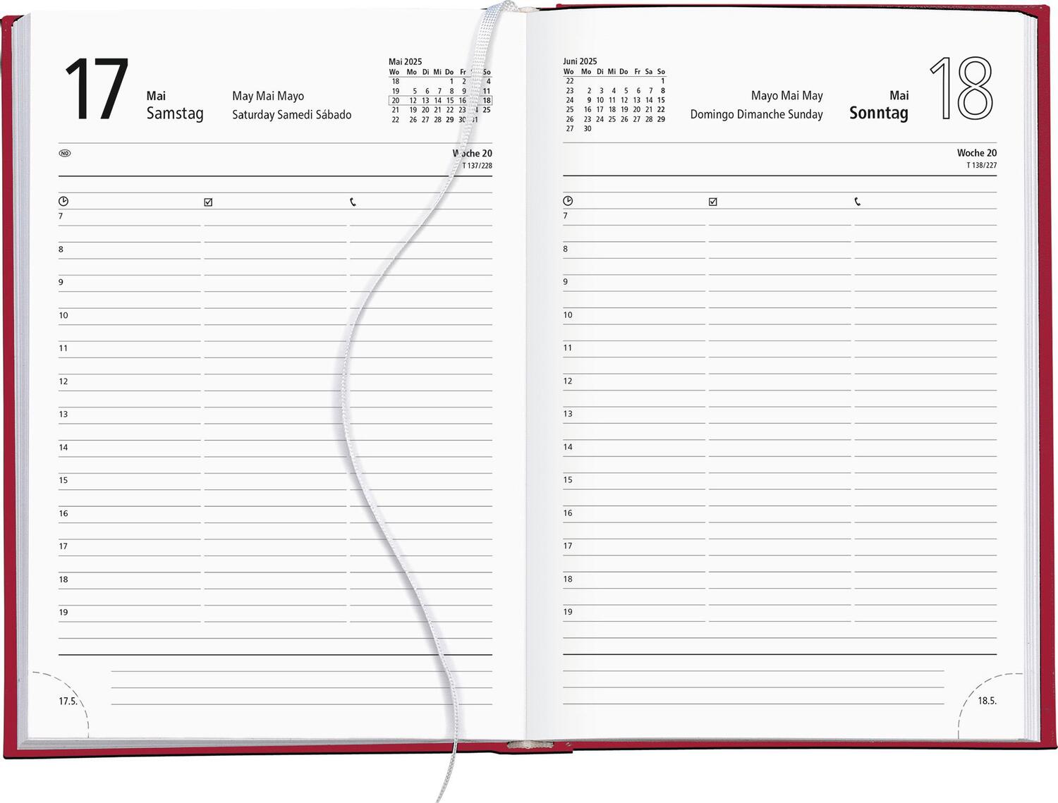 Bild: 4006928025244 | Buchkalender rot 2025 - Bürokalender 14,5x21 cm - 1 Tag auf 1 Seite...